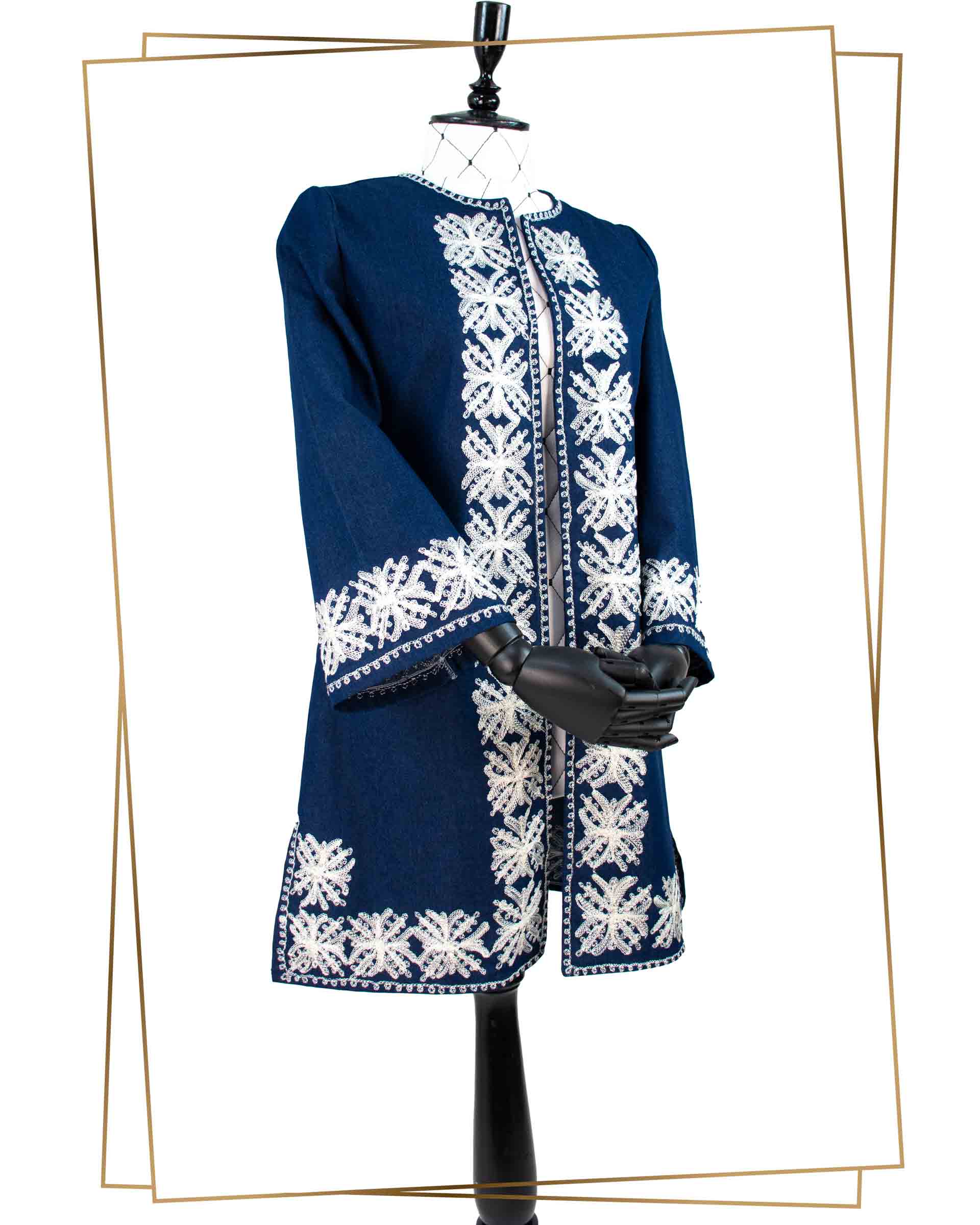Darmishq - Blue Jeans Jacket with White Aghabani 005