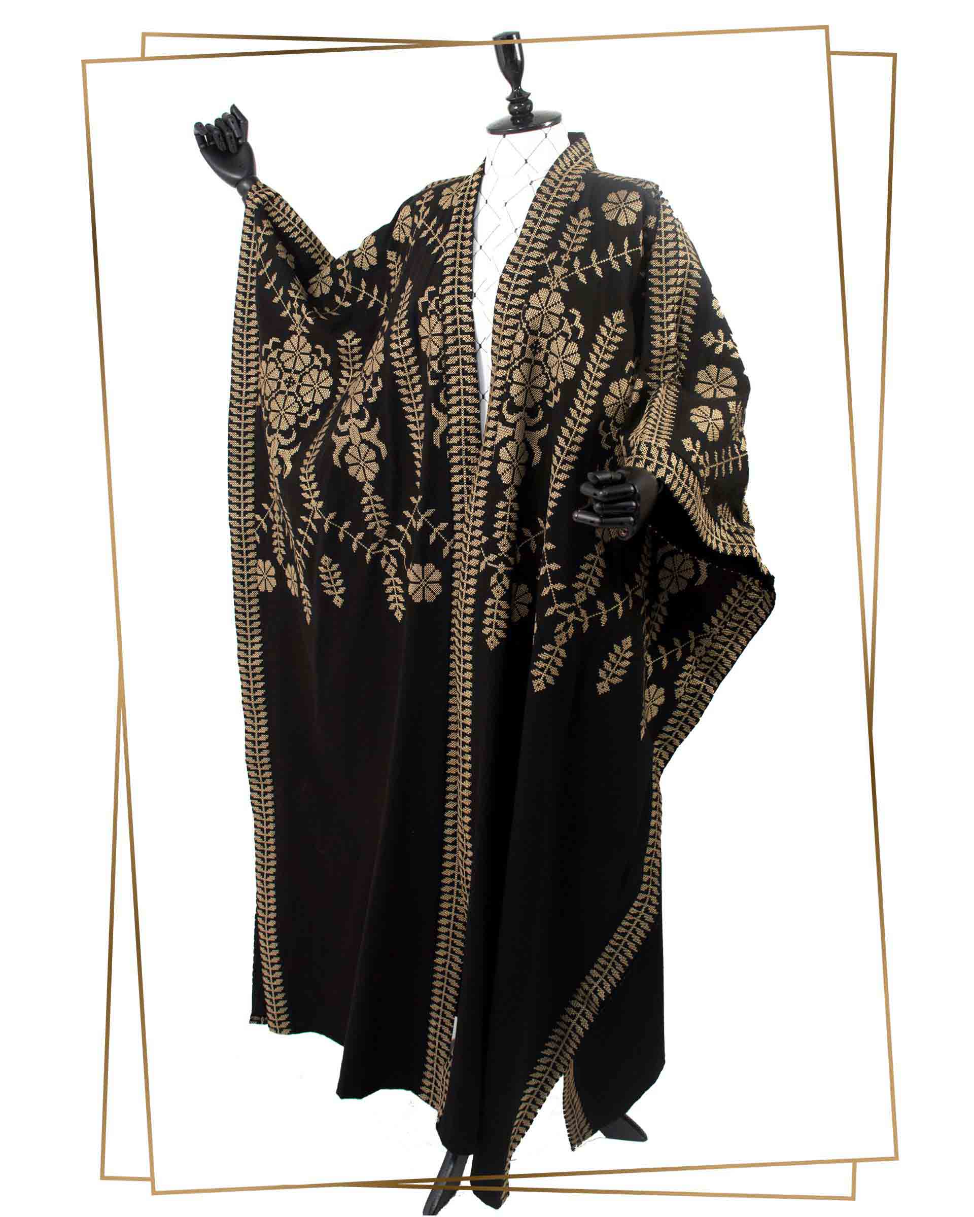 Darmishq - Black Ketan Aghabani Abaya – Kaftan - 004